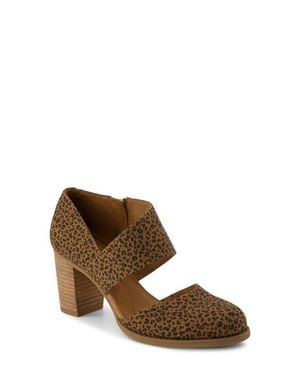 TOMS Milan Nova Block Heel Pump - Brown