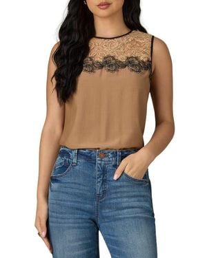 Wit & Wisdom Lace Trim Sleeveless Top - Blue