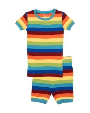 Leveret Kids Short Sleeve Cotton Striped Matching Family Pajamas - Multicolor