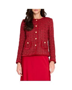 Tahari Bouclé Jacket - Red