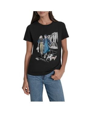 DKNY Met Museum Conversational Graphic T-Shirt - Black
