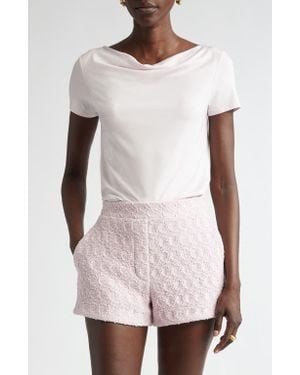 St. John Cowl Neck Knit Top - White