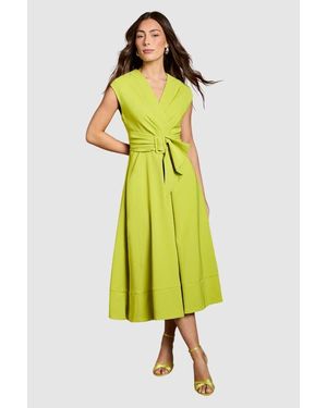 Coast Belted Crepe Dress - Yellow
