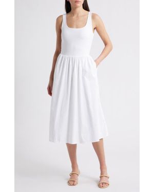 Spanx Spanxsmooth Jersey Mixed Media Midi Dress - White