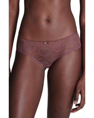 Simone Perele Embleme Lace & Tulle Boyshorts - Red