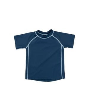 Leveret Kids Short Sleeve Rash Guard, Upf 50+ Swim Shirt - Blue