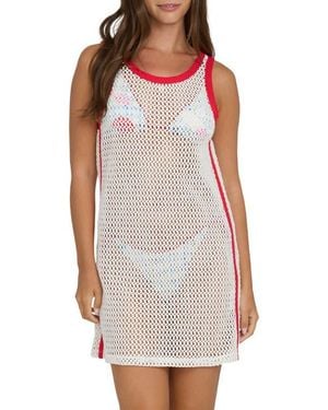Billabong Lottie Hall You'Re A Star Open Stitch Minidress - White