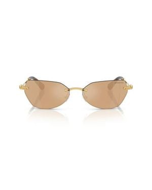 Swarovski 58Mm Mirrored Irregular Sunglasses - Natural
