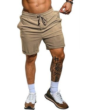 Maceoo Athgainsboro Cotton Blend Drawstring Shorts - Natural