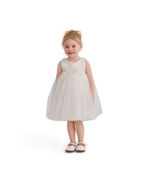 Tulle Ribbon Bloom Gown - White