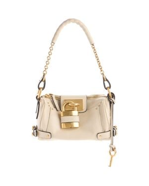 Chloé Small Paddington Leather Shoulder Bag - Natural