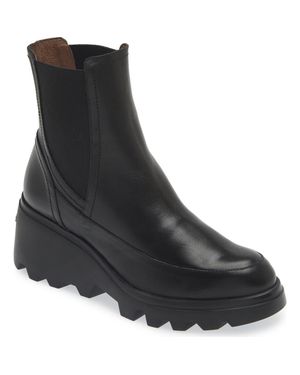 Wonders Platform Wedge Chelsea Boot - Black