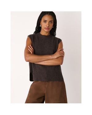 Whistles Wool Sleeveless Vest - Brown
