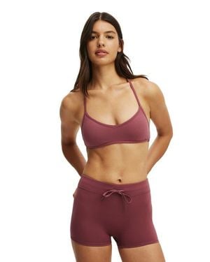 Cotton On Active Ultra Soft Halter Open Back Crop - Red