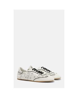 SCAROSSO Spring-Inspired Silhouette Sneakers - White