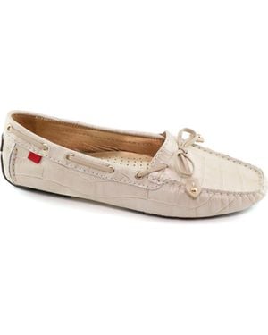 Marc Joseph New York Cypress Hill Croco Tiebow Driver Loafer - White