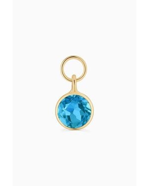 Oradina 14K Vivid Single Hoop Charm - Blue