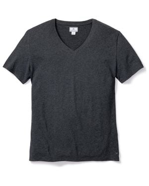 Petite Plume Pima Cotton V-Neck Top - Black