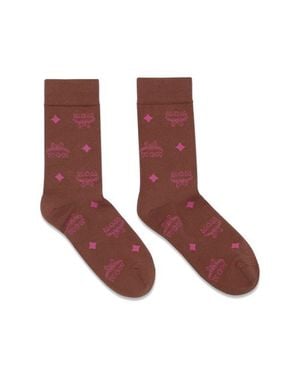 MCM Monogram Knit Socks - Red