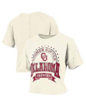 Pressbox Oklahoma Sooners Vintage Wash Waist-Length Slub T-Shirt - Natural