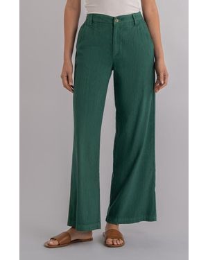 Kut From The Kloth Meg High Waist Linen Blend Wide Leg Pants - Green