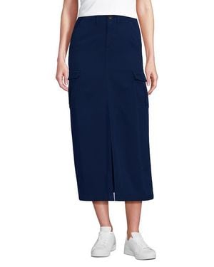 Lands' End Cool Fade Cargo Maxi Skirt - Blue