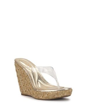 Jessica Simpson Jyseta Platform Wedge Flip Flop - White