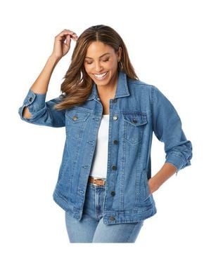 Jessica London Classic Cotton Denim Jacket - Blue