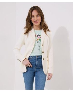 Joe Browns Leather Zip Biker Jacket - White