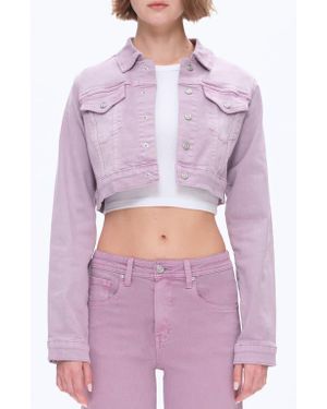 Bayeas Flora Crop Denim Jacket - Purple