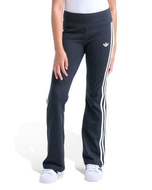 adidas Kids' 3-Stripes Stretch Cotton Flare Leggings - Blue