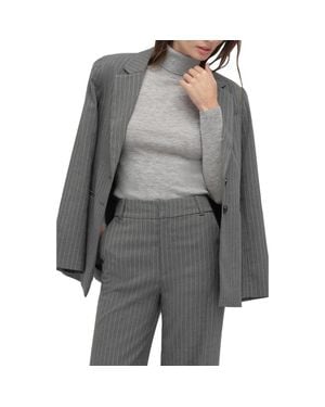 FAVORITE DAUGHTER The Alexis Pinstripe Longline Blazer - Gray