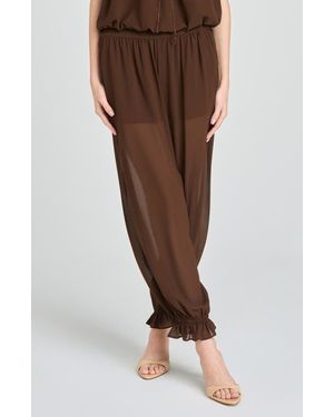 Wayf Jasmine Semisheer Balloon Pants - Brown