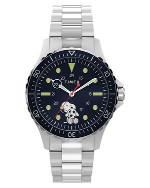 Timex Peanuts X Timex Snoopy Soccer 41Mm Staineless Steel Watch - Gray