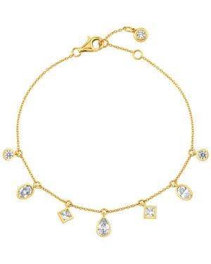 Crislu Multicut Cubic Zirconia Charm Bracelet - Metallic