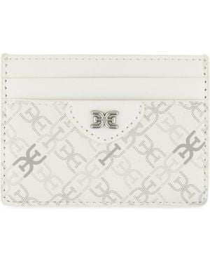 Sam Edelman Harper Monogram Faux Leather Card Case - White