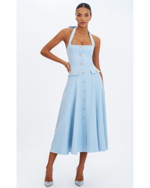 Miss Circle Gillian Halter A-Line Midi Dress - Blue