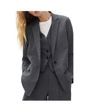 Rag & Bone Jennifer Wool Blend Pinstripe Blazer & Vest Set - Black