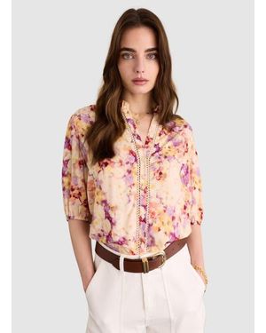Baukjen Celia 3/Sleeve Printed Blouse - Pink