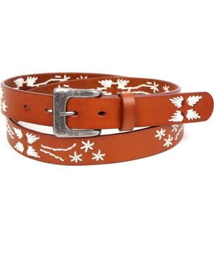 Old Trend Senna Genuine Leather Minimalist Clean Line Belt - Orange