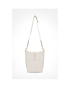 Aviteur Gigi Signature Weave Calfskin Shoulder Bag - White