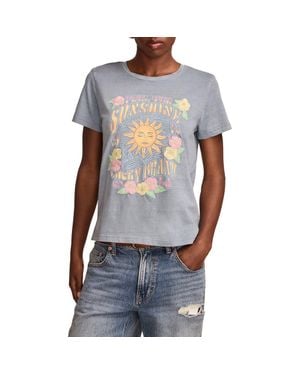 Lucky Brand Feel The Sunshine Embroidered Cotton Graphic T-Shirt - Blue