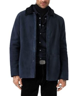 John Varvatos Essex Suede Jacket - Blue