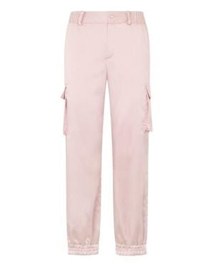 Philipp Plein Satin Cargo Fit Drawstring Pants - Pink