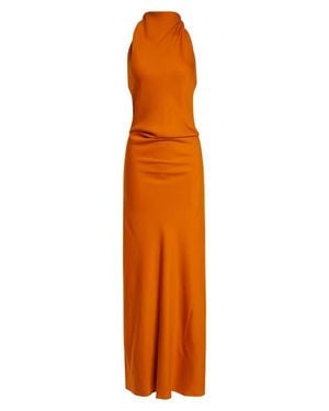 Brandon Maxwell The Ophelia Halter Neck Stretch Crepe Gown - Orange