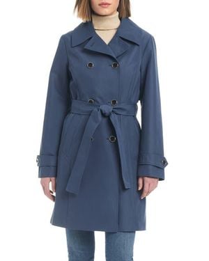Sanctuary Double Breasted Trench Coat - Blue