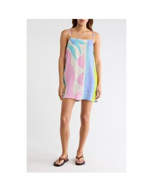 Vitamin A Delia Linen Cover-Up Shift Dress - Blue