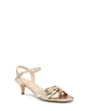 Paradox London Monique Ankle Strap Kitten Heel Sandal - Natural