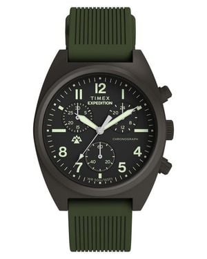 Timex Expedition Capstone Chronograph Silicone Strap Watch, 41Mm - Black