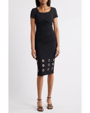 NIKKI LUND Marceline Grommet Sheath Dress - Black